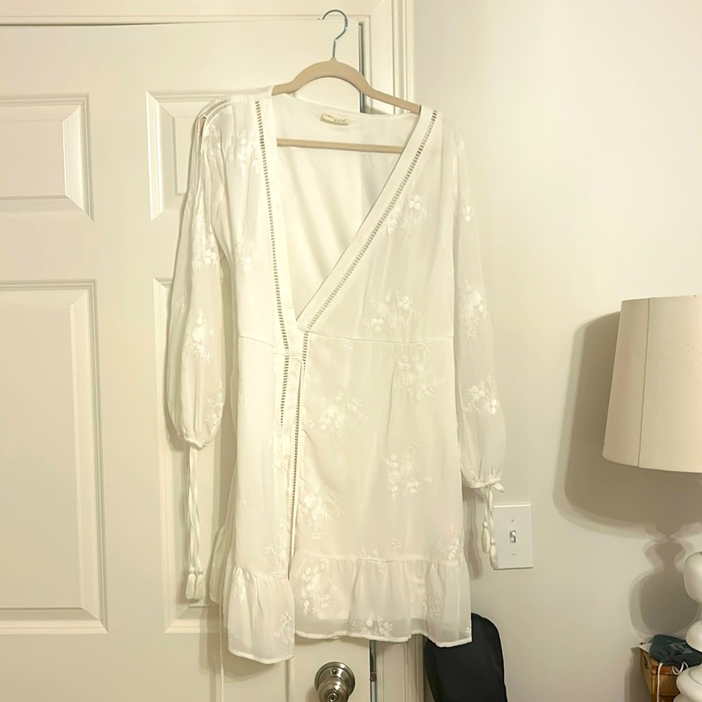 White wrap dress